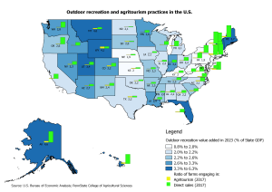 map of outdoor recreation and agritourism.
